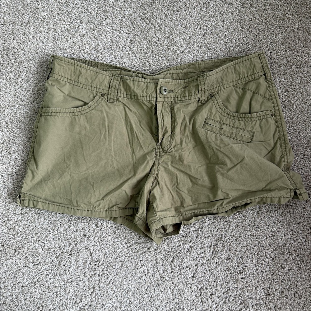 London Jeans Shorts Womens 12 35W Green Chino Twill Casual Summer 5 Pocket